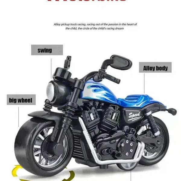 Mini Alloy Motorcycle Pull-Back Toy for Kids | Small Scale Ride-On Vehicle Collectible - 1 pcs
