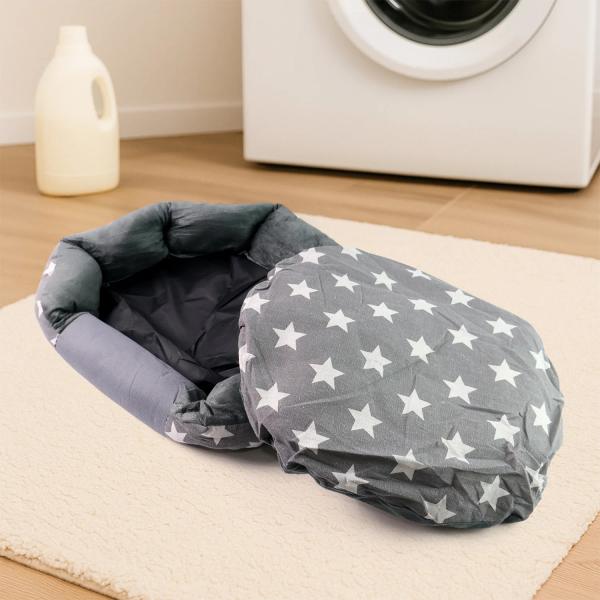 3XL Extra-Large Star Pattern Round Pet Bed for Cats & Small Dogs thumbnail 3