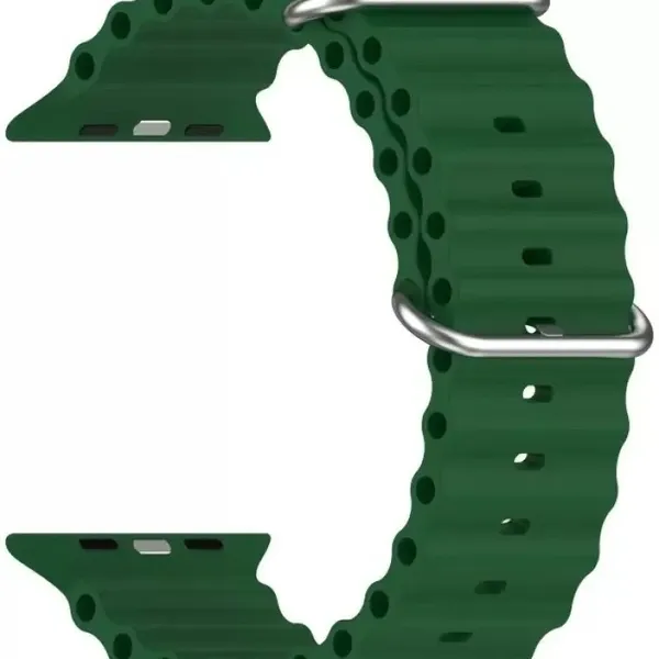 Silicone Ocean Band Compatible with ultra smart Watch Strap 38mm 40mm 41mm for iWatch Ultra SE2 SE Series 8 7 6 5 4 3 2 1 iWatch Strapband for Men Women Smart Watch Strap (Green)