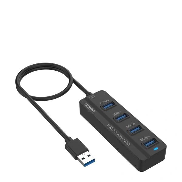 Onten 4-Port USB 3.0 Hub with Individual Power Switches High-Speed Data Transfer & Charging