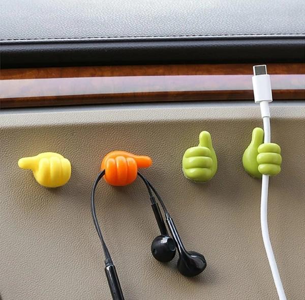 Thumb Cable Clips,Cord Holder Multi-Functional Wall Hooks Cable Organizer Cable Management for Desk Home Office Car (Pack 1) thumbnail 1