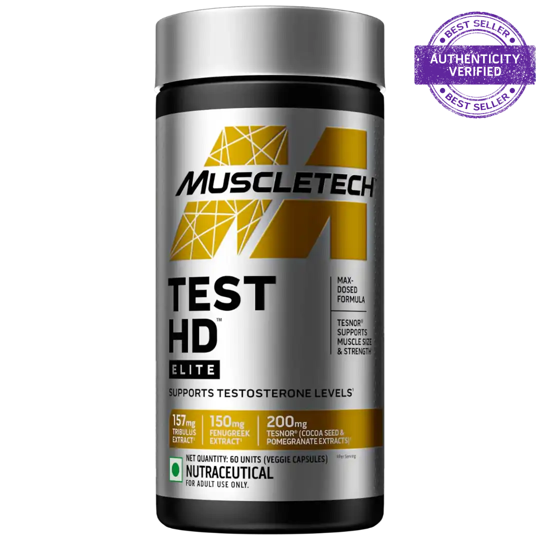MuscleTech Test HD Elite 60 Capsules | Herbal Performance & Vitality Support Formula | Advanced Men's Wellness Supplement | Energy, Strength & Endurance Support Capsules