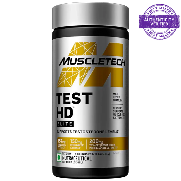 MuscleTech Test HD Elite 60 Capsules | Herbal Performance & Vitality Support Formula | Advanced Men's Wellness Supplement | Energy, Strength & Endurance Support Capsules thumbnail 1