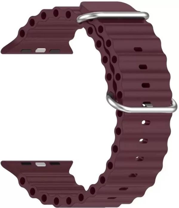 Silicone Ocean Band Compatible with ultra smart Watch Strap 38mm 40mm 41mm for iWatch Ultra SE2 SE Series 8 7 6 5 4 3 2 1 iWatch Strapband for Men Women Smart Watch Strap (Brown) thumbnail 1