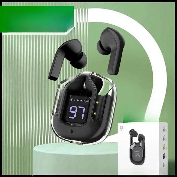 Ultrapods Transparent earphones portable TWS touch control copper ring ABS Fast charging Handsfree wireless LED Display Earbuds thumbnail 1