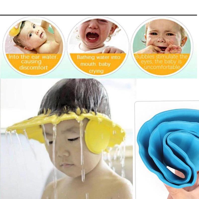 Adjustable Safe Soft Baby Shower cap thumbnail 3