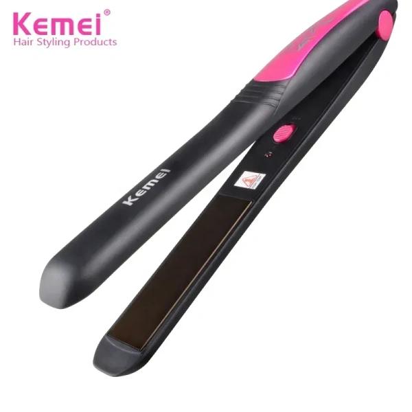 Kemei Professional Hair Straightener 220C Fast Heating, Nano Silver Plates, Long Cord | 25W Salon Styling Tool thumbnail 1