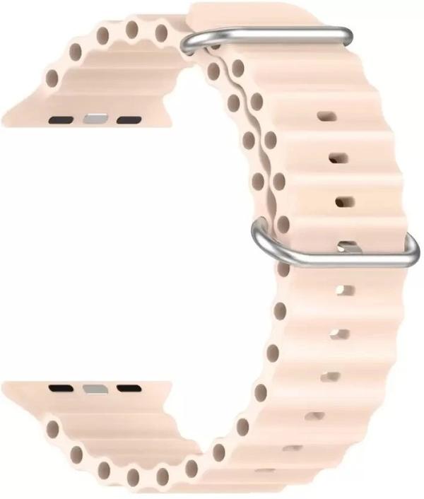 Silicone Ocean Band Compatible with ultra smart Watch Strap 38mm 40mm 41mm for iWatch Ultra SE2 SE Series 8 7 6 5 4 3 2 1 iWatch Strapband for Men Women Smart Watch Strap (Pink) thumbnail 1