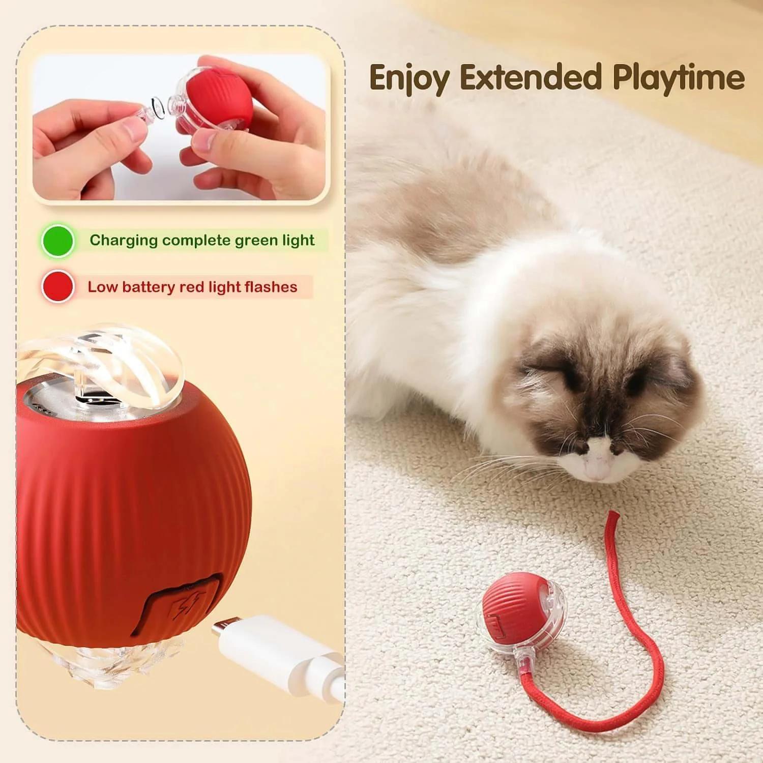 Rechargeable Interactive Cat Toy Ball with Detachable Tail and LED Light thumbnail 3