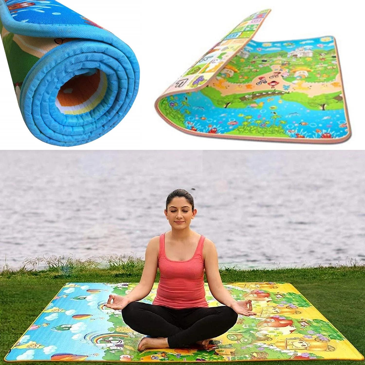 Waterproof Double Side Baby Play Floor Mat for Kids Home With Bag  thumbnail 3