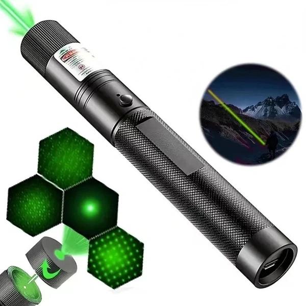 High Powerful Green Laser Sight 10000m Laser 303 Pointer Adjustable Focus Lazer pen Laser Light Chargable thumbnail 1