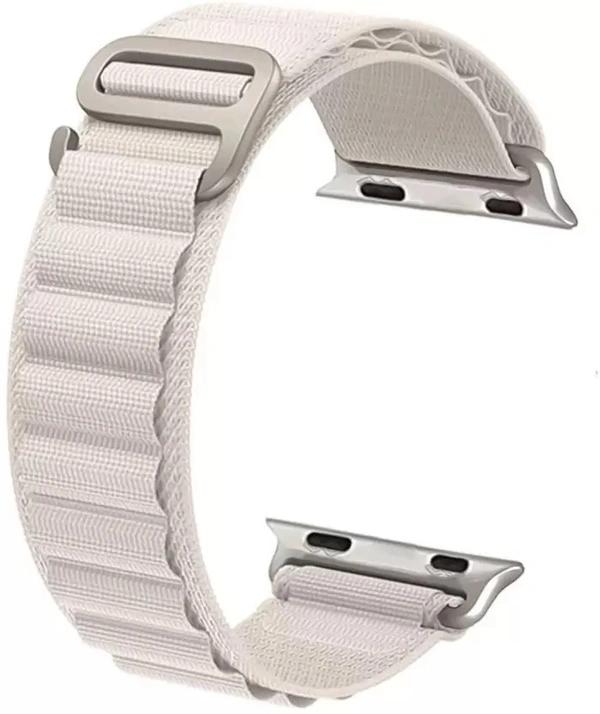 Alpine Smart Watch Strap Compatible with ultra smart Watch 49mm 45mm 44mm and 42mm Perfect Fit for Ultra SE2 SE Series 8/7/6/5/4/3/2/1 iWatch Smart Strapband for Men Women Smart Watch Strap (White) thumbnail 1
