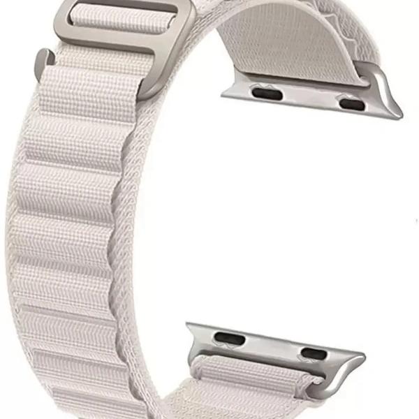 Alpine Smart Watch Strap Compatible with ultra smart Watch 49mm 45mm 44mm and 42mm Perfect Fit for Ultra SE2 SE Series 8/7/6/5/4/3/2/1 iWatch Smart Strapband for Men Women Smart Watch Strap (White)