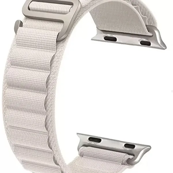 Alpine Smart Watch Strap Compatible with ultra smart Watch 49mm 45mm 44mm and 42mm Perfect Fit for Ultra SE2 SE Series 8/7/6/5/4/3/2/1 iWatch Smart Strapband for Men Women Smart Watch Strap (White)