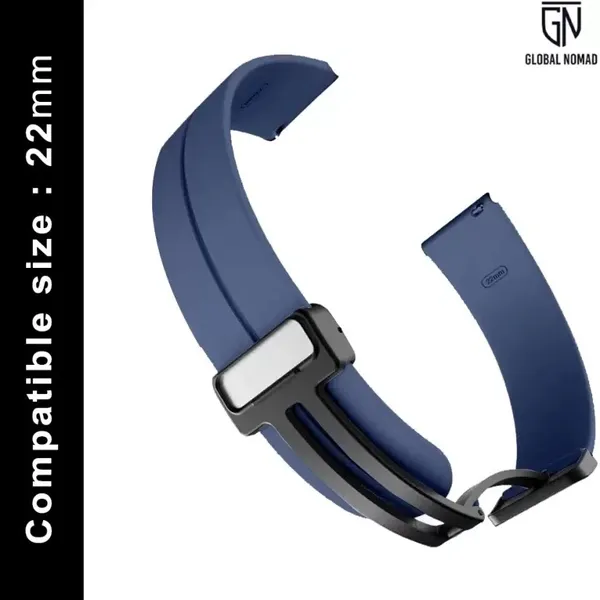 22MM-MGNT-SILI-MIDNIGHT-BLUE Smart Watch Strap (Blue)