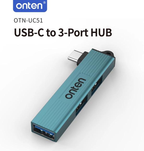 High-Speed Type-C 3-Port USB Hub Ultra Compact & Fast Data Transfer | Plug & Play