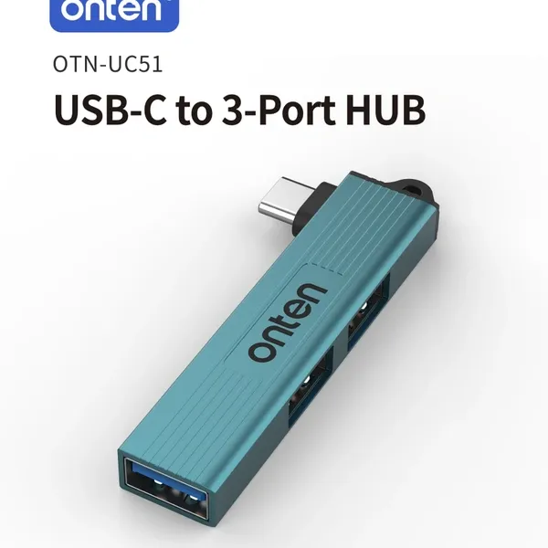 High-Speed Type-C 3-Port USB Hub Ultra Compact & Fast Data Transfer | Plug & Play
