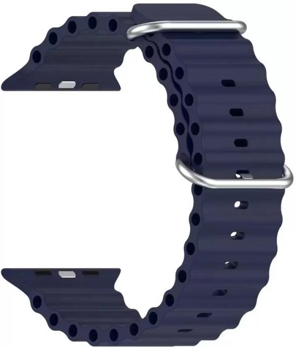 Silicone Ocean Band Compatible with ultra smart Watch Strap 38mm 40mm 41mm for iWatch Ultra SE2 SE Series 8 7 6 5 4 3 2 1 iWatch Strapband for Men Women Smart Watch Strap (Blue) thumbnail 1