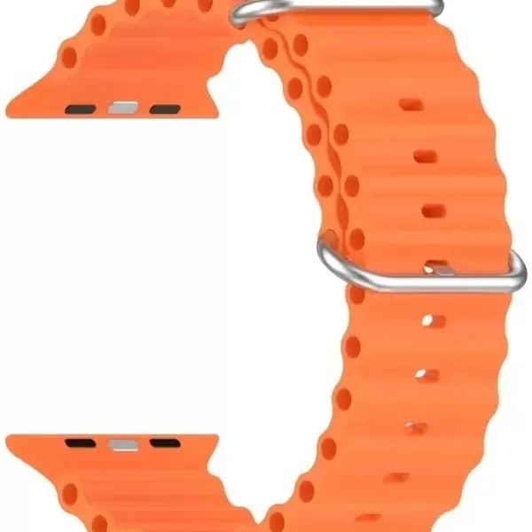 Silicone Ocean Band Compatible with ultra smart Watch Strap 38mm 40mm 41mm for iWatch Ultra SE2 SE Series 8 7 6 5 4 3 2 1 iWatch Strapband for Men Women Smart Watch Strap (Orange)