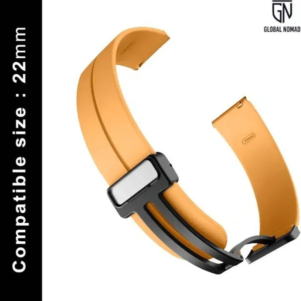 22MM-MGNT-SILI-YELLOW Smart Watch Strap (Yellow)