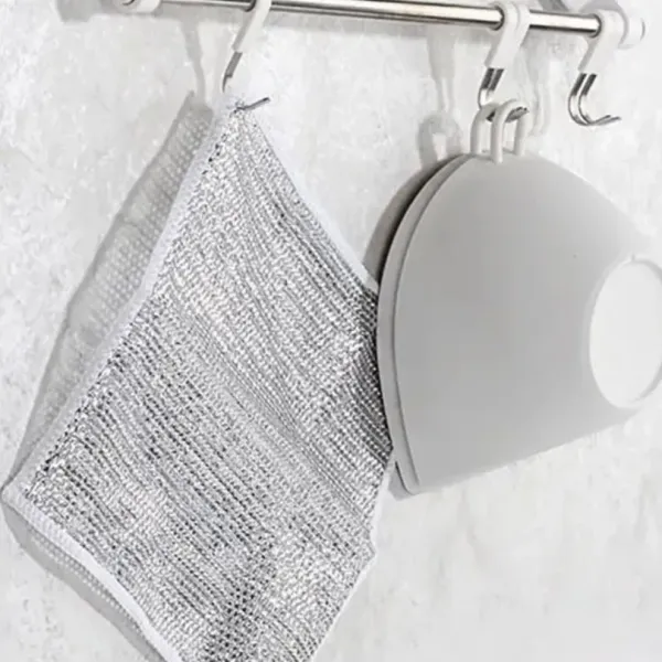 Metal Wire Dishwashing Rags Household Cleaning Super Absorbent Towels Kitchen Cleaning Multifunction Microfiber Cloth