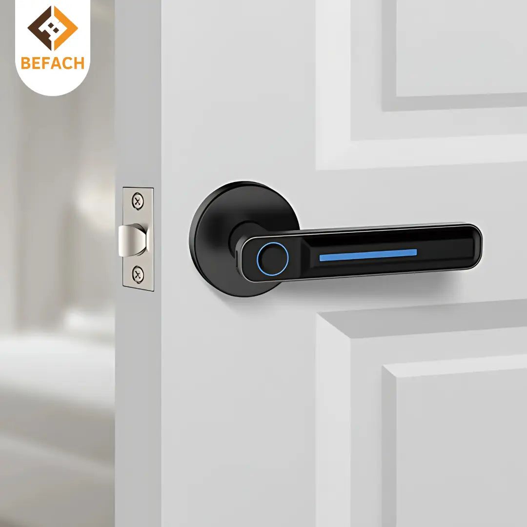 Befach Interior Door Lock X01 |Fingerprint lock | Aluminium + Stainless Steel Premium Build | Key Operated Bedroom & Office Door Lock | Durable Smooth Handle Mechanism for Residential Doors thumbnail 1