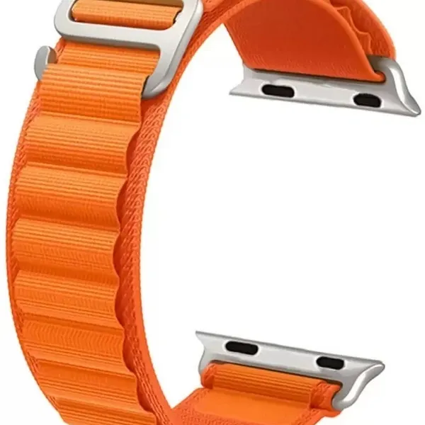 Alpine Smart Watch Strap Compatible with ultra smart Watch 49mm 45mm 44mm and 42mm Perfect Fit for Ultra SE2 SE Series 8/7/6/5/4/3/2/1 iWatch Smart Strapband for Men Women Smart Watch Strap (Orange)
