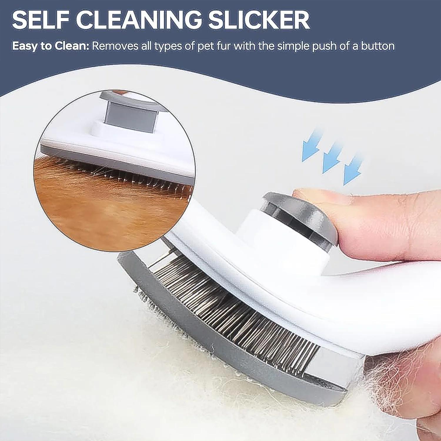 Self-Cleaning Slicker Brush for Dogs & Cats thumbnail 3