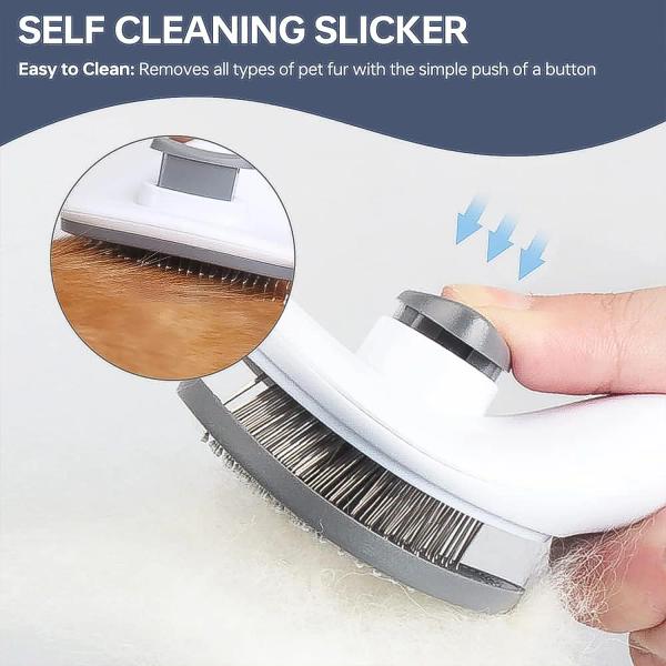 Self-Cleaning Slicker Brush for Dogs & Cats thumbnail 3