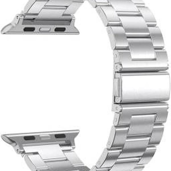 Steel Metal Chain Strap For Ultra Smart Watch 49 mm, Series 8 / 7 45 mm, Series 6 / 5 / 4 44 mm Smart Watch Strap (Silver)