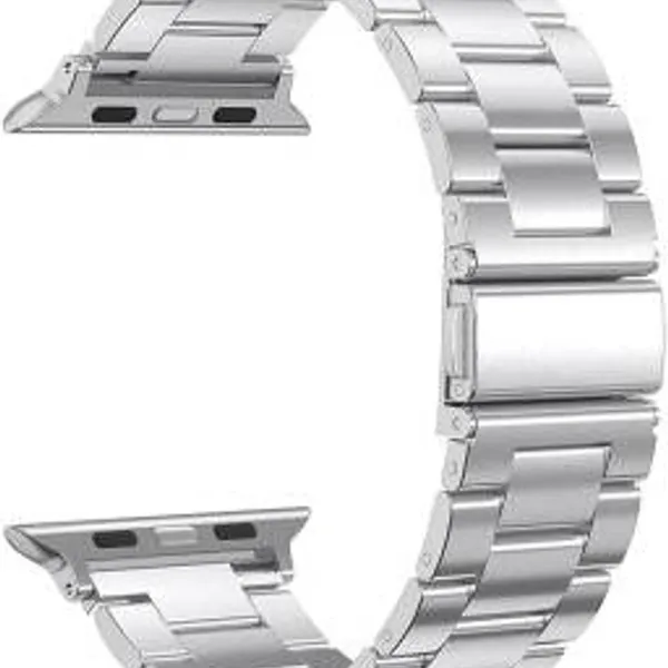 Steel Metal Chain Strap For Ultra Smart Watch 49 mm, Series 8 / 7 45 mm, Series 6 / 5 / 4 44 mm Smart Watch Strap (Silver)