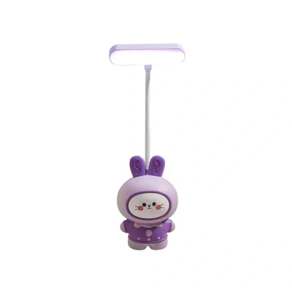 Rabbit Pencil Sharpener Table Lamp Cute Multifunctional LED Desk Lamp with Rotary Sharpener