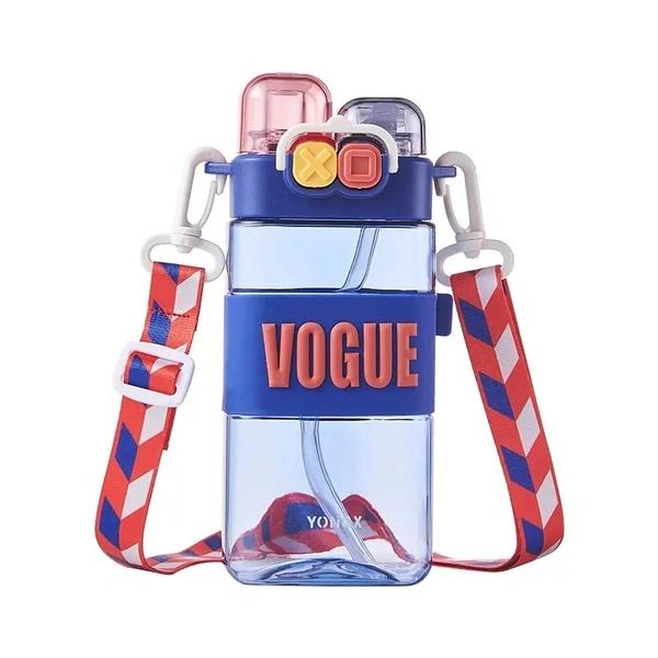 Portable Cute Plastic Travel Sport Water Bottle for Kids with Straw Cup Leakproof, BPA-Free, Lightweight