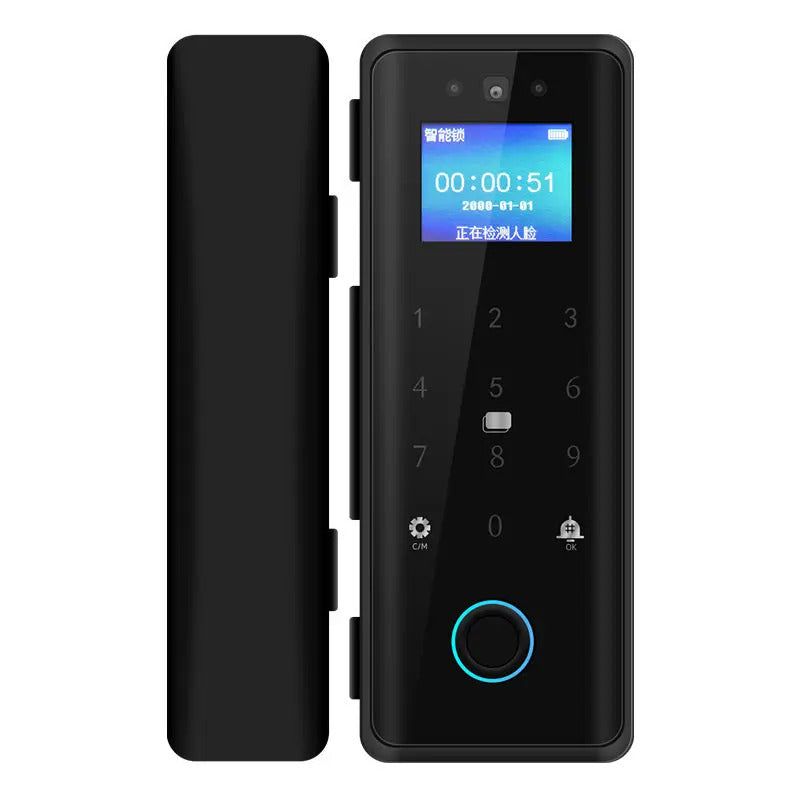 Befach Glass Door Lock S-12 |Fingerprint smart glass door lock | Aluminium + ABS Sturdy Construction | Key Operated Lock for Frameless Glass Doors | Corrosion Resistant Secure Latch for Homes, Offices & Retail Shops thumbnail 1