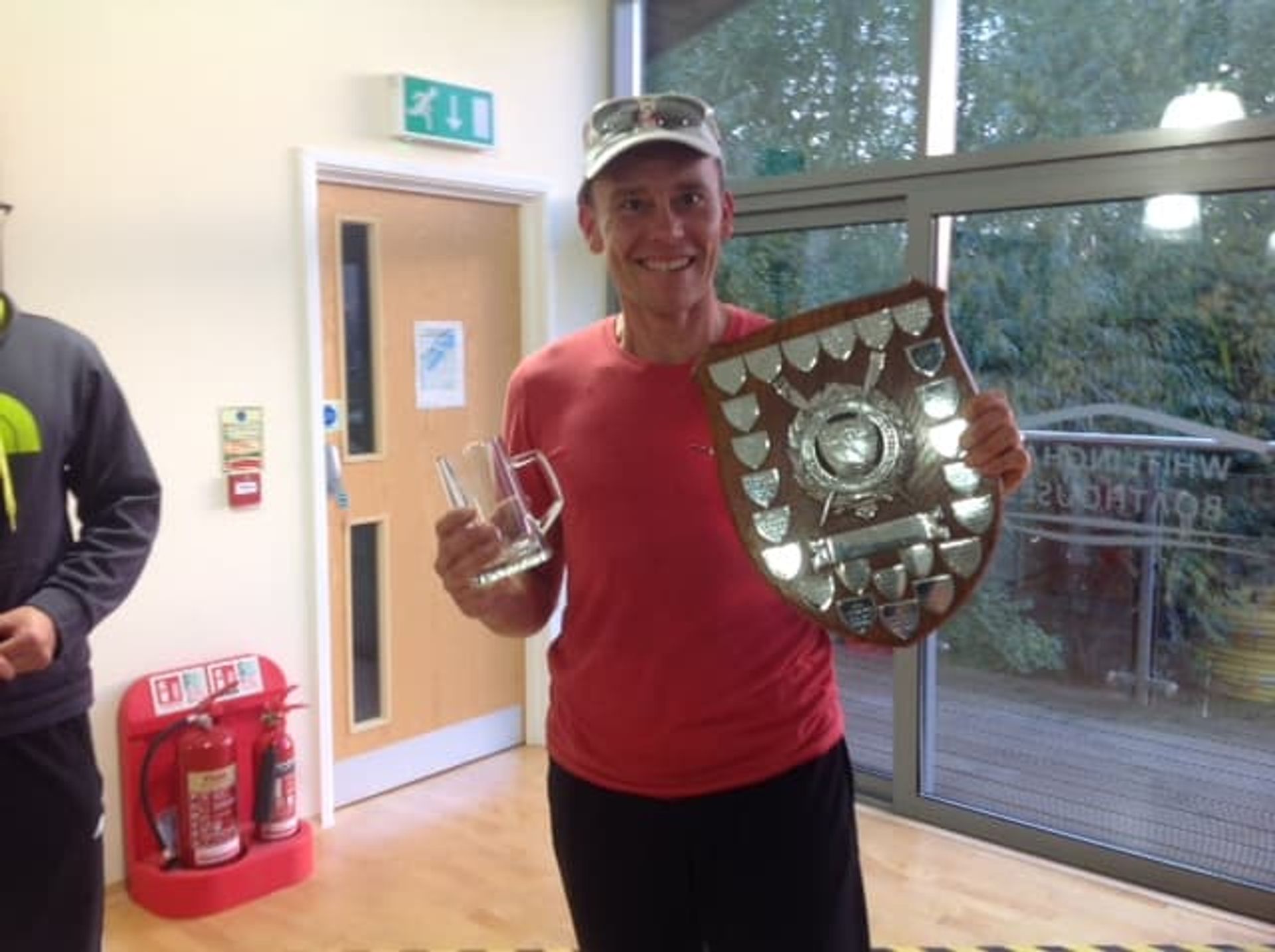 Steve Zimmerman fastest sculler and winner of Masters B single scull at Norfolk Sculls.