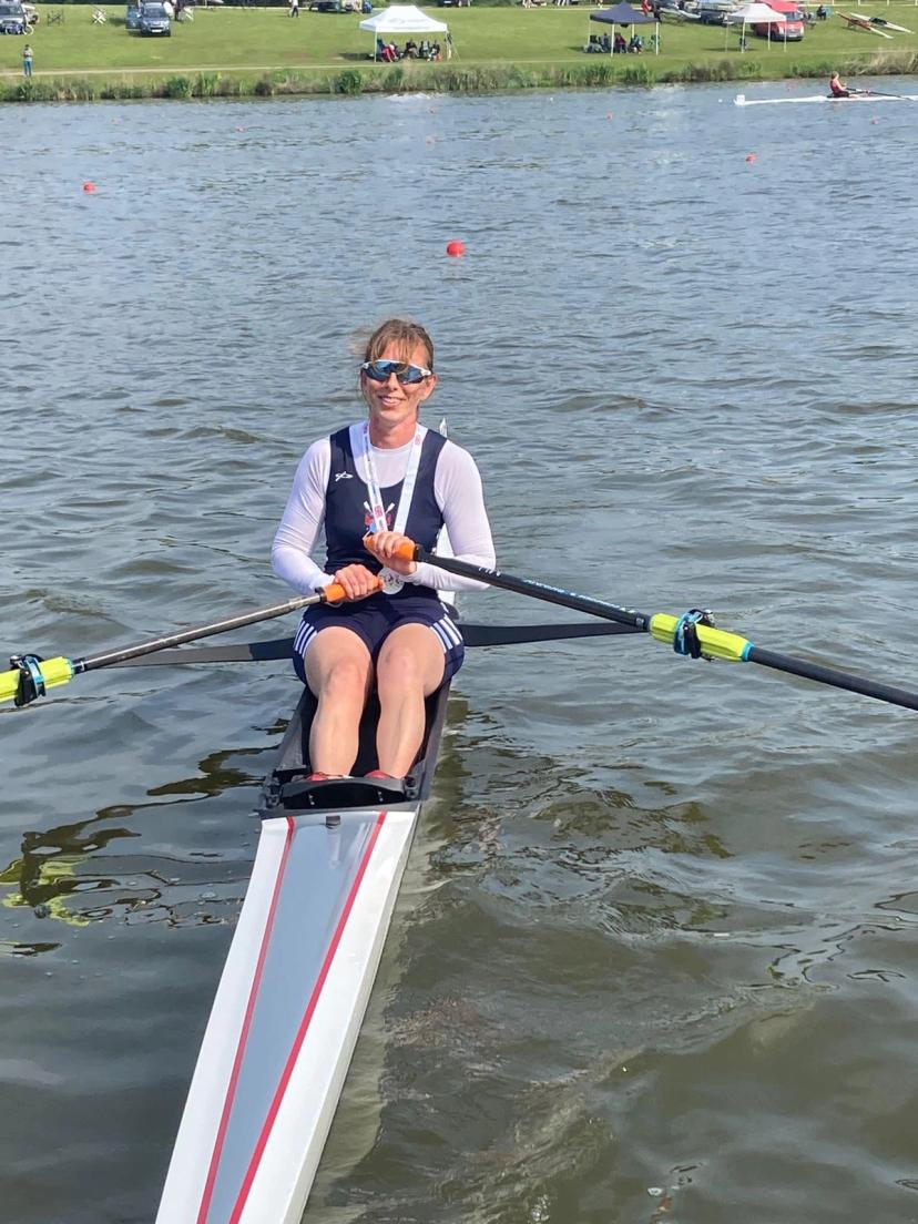 Michelle Hurd, winner of the women's masters C singles at Nottingham Masters & Club Regatta.