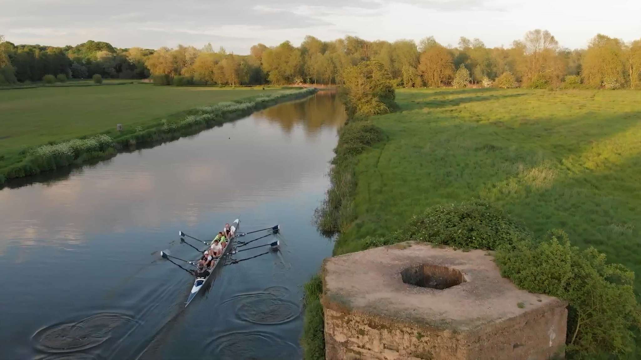 Aerial photograph of a Sudbury crew training.