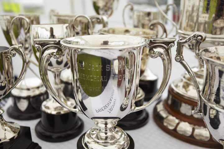 Trophies are associated with many events: some newly donated, and some donated a century ago.