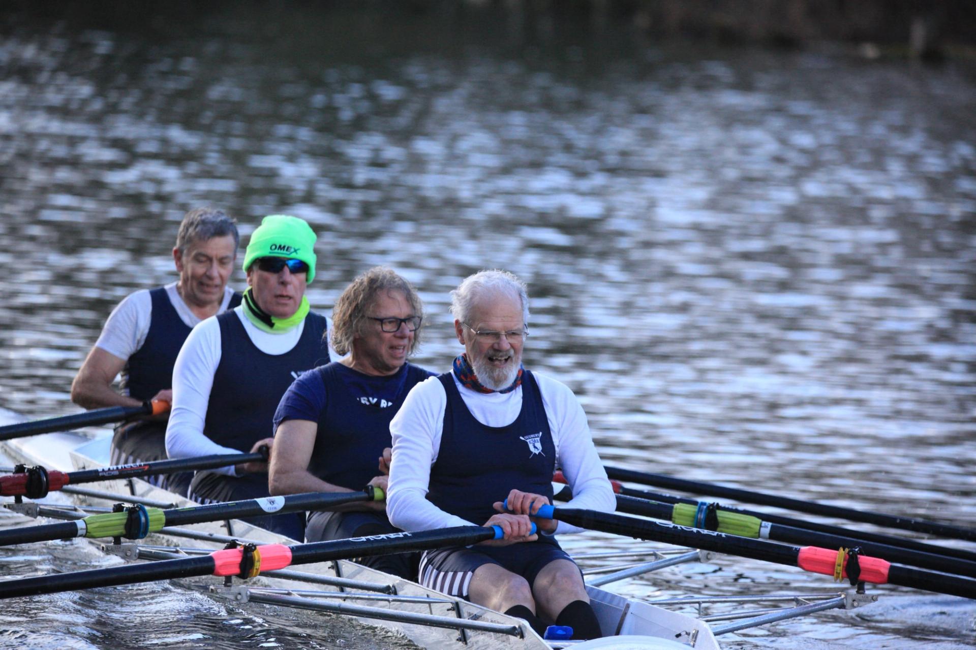 Our Masters H Crew of Andrew Blit, Jeremy Milbank, Keith Paxman and Mike Arnott, nearing the end of the 5km race.