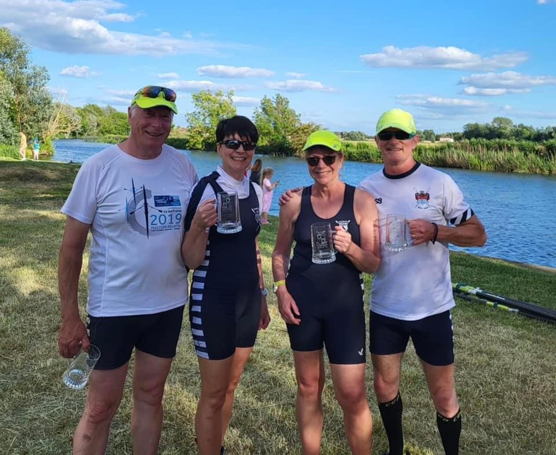 Jeremy Milbank, Tracy Muir, Teresa Moriarty and Sean Moriarty, respectively winners of the men’s and women’s MasF doubles. 