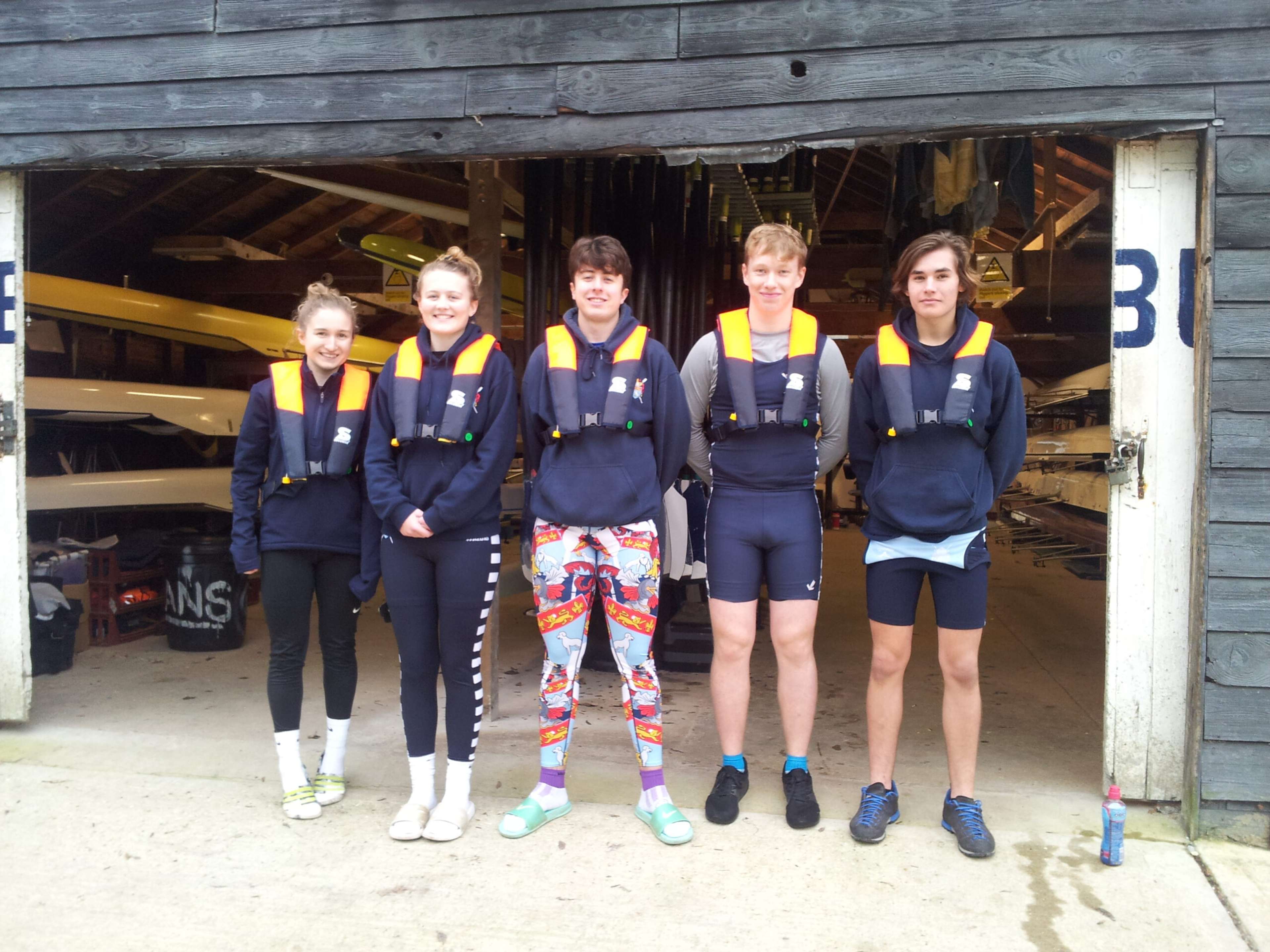 Juniors wearing the new lifejackets.