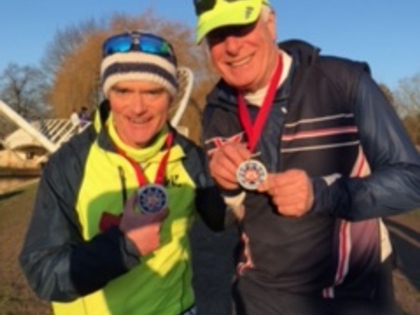 Sean Moriarty and Jeremy Milbank, winners of the Masters E/F double sculls.