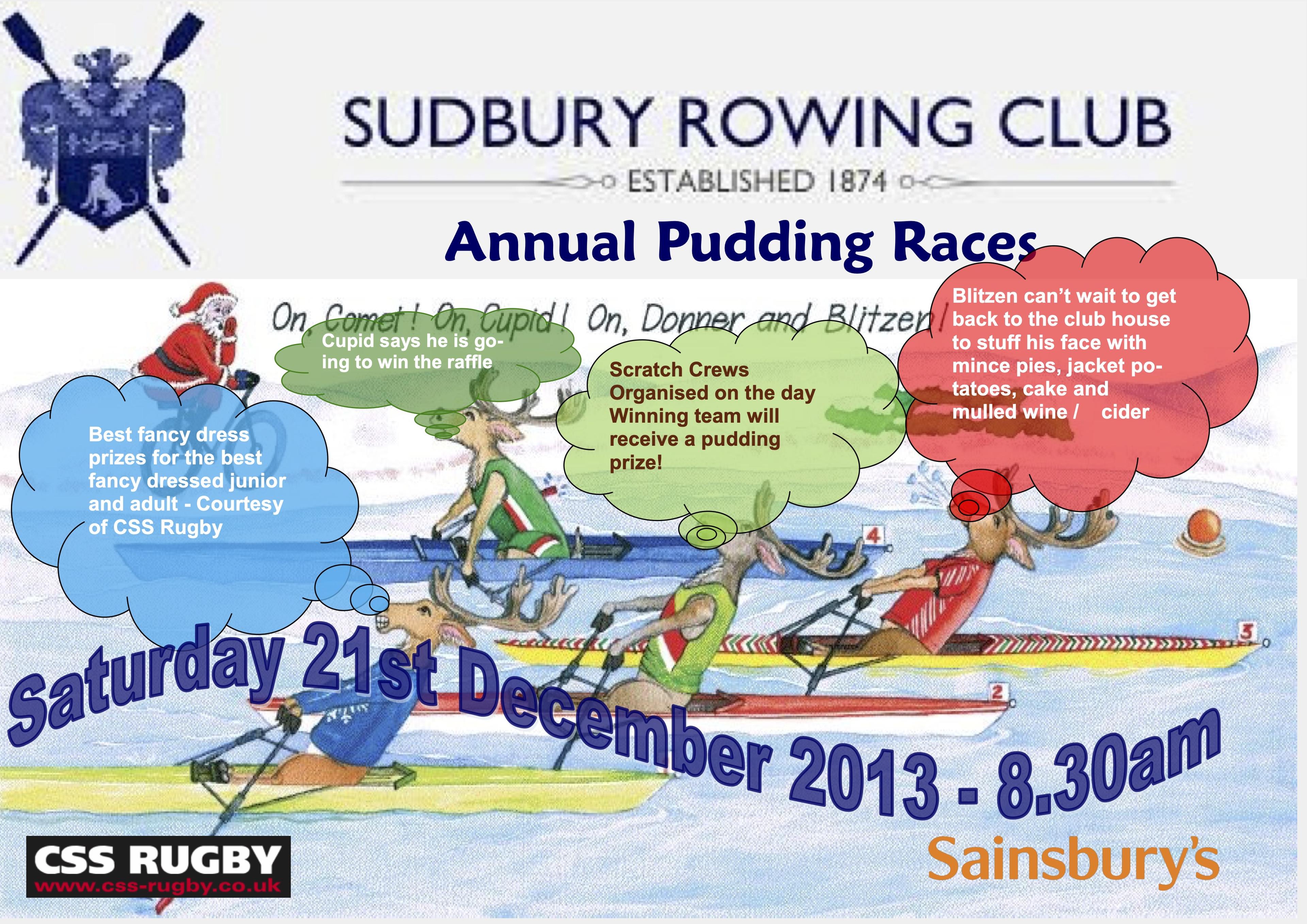 The pudding race flier. Text below. 