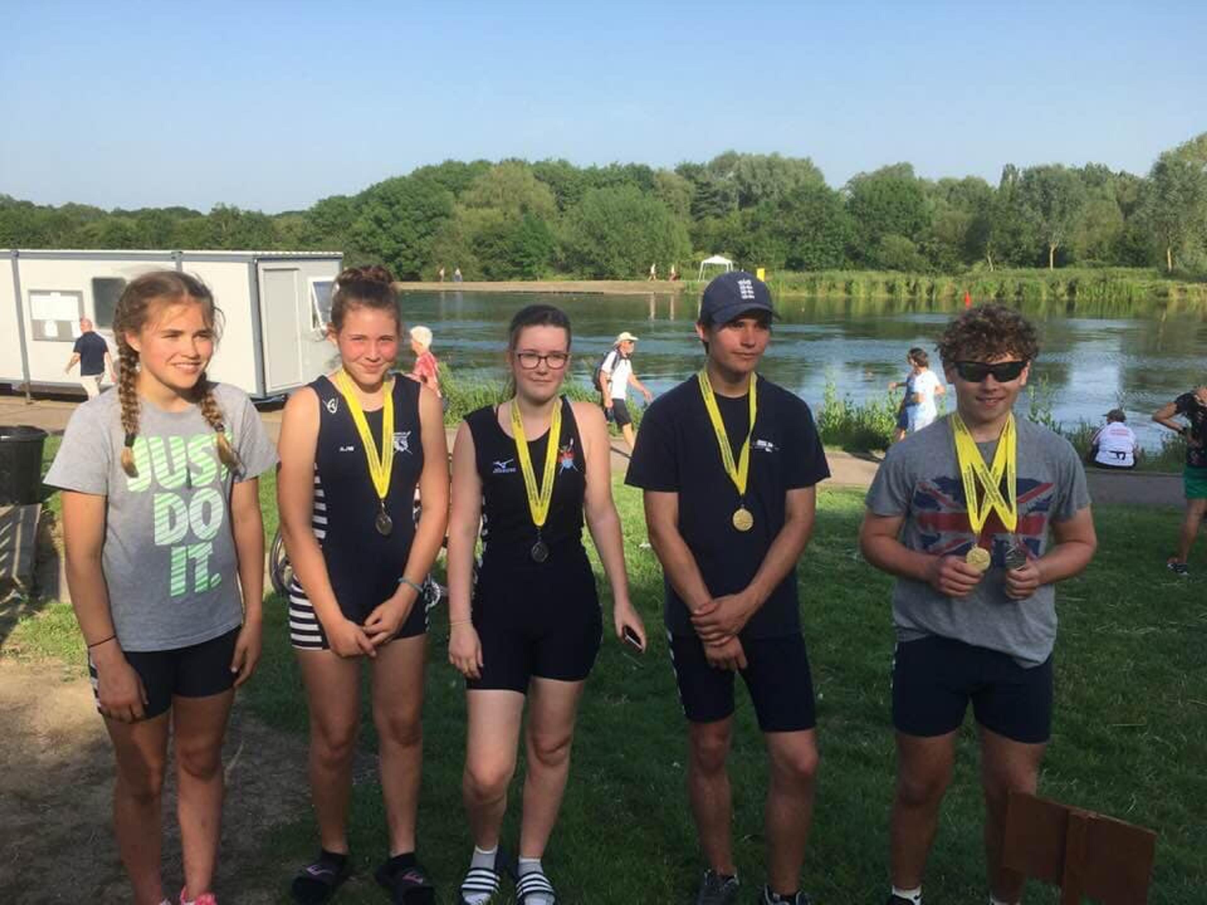 Sudbury juniors with their medals in Peterborough. 