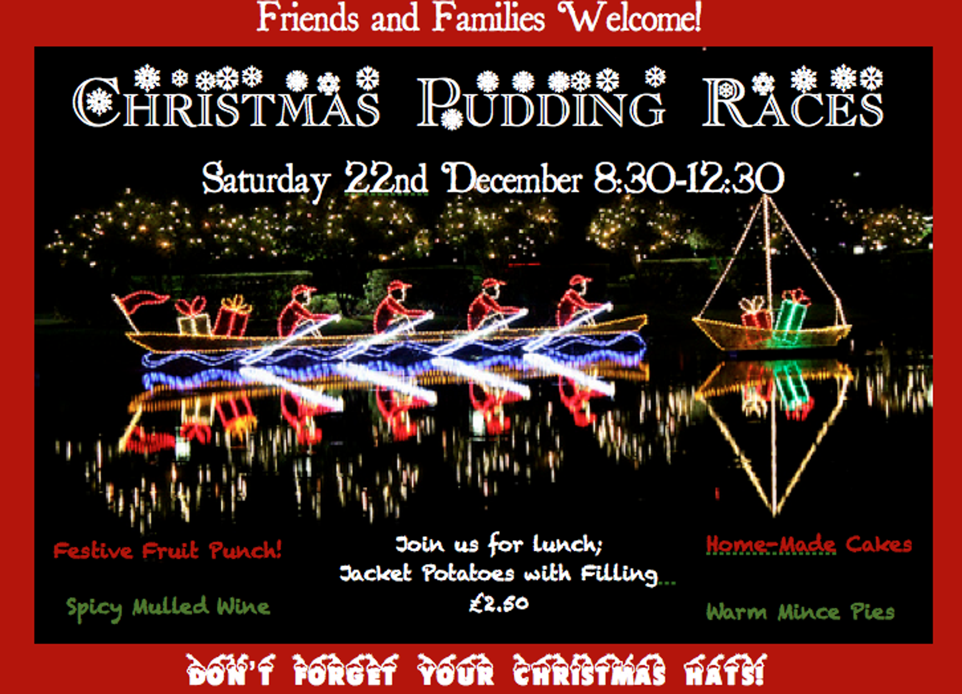 Pudding race poster. Text below. 