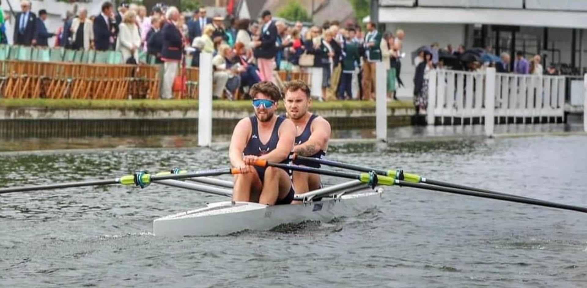 Byron Bullen and Harry Moule, racing at Henley Royal Regatta.