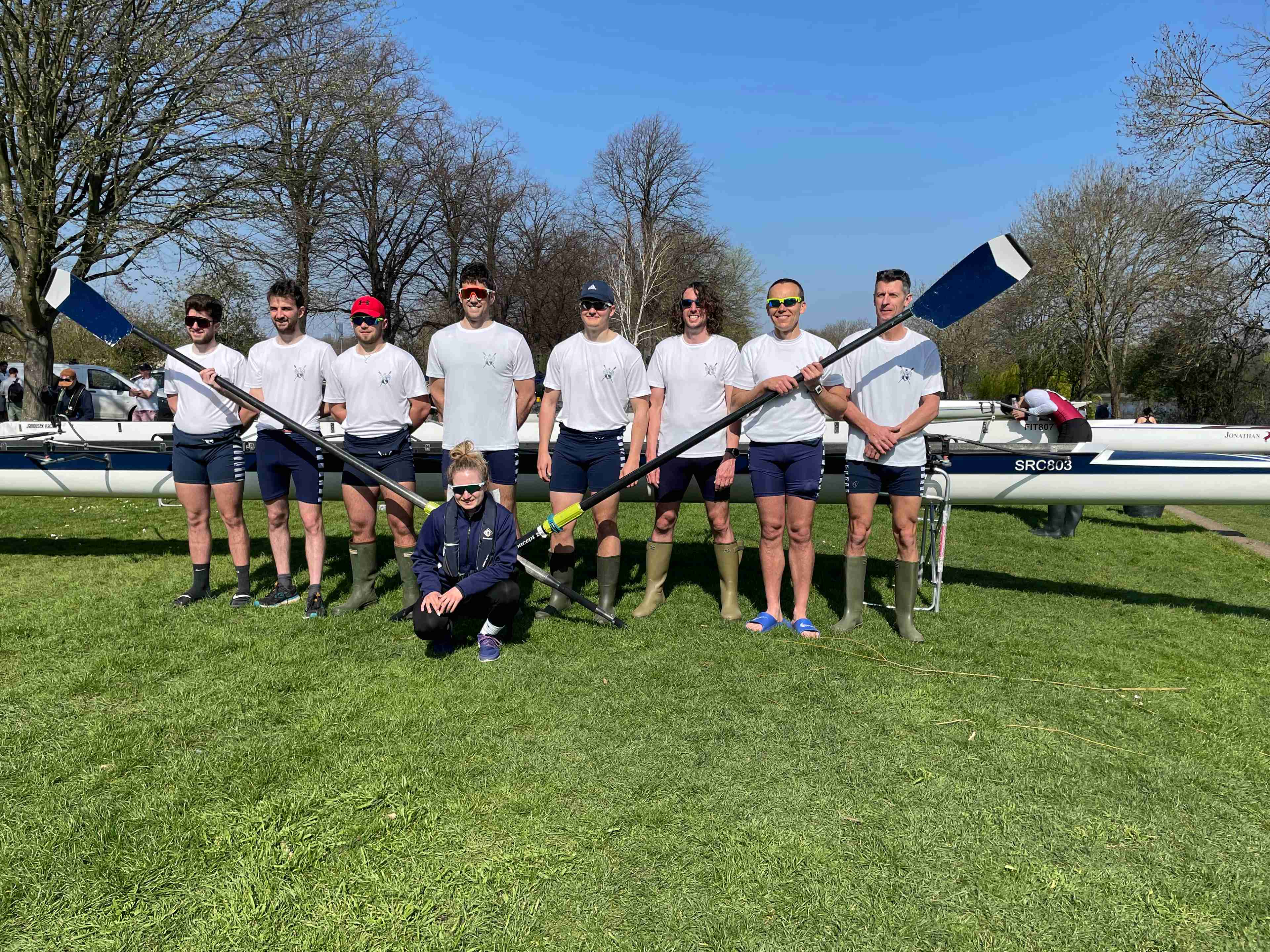 The Men’s HoRR poses on the bank.