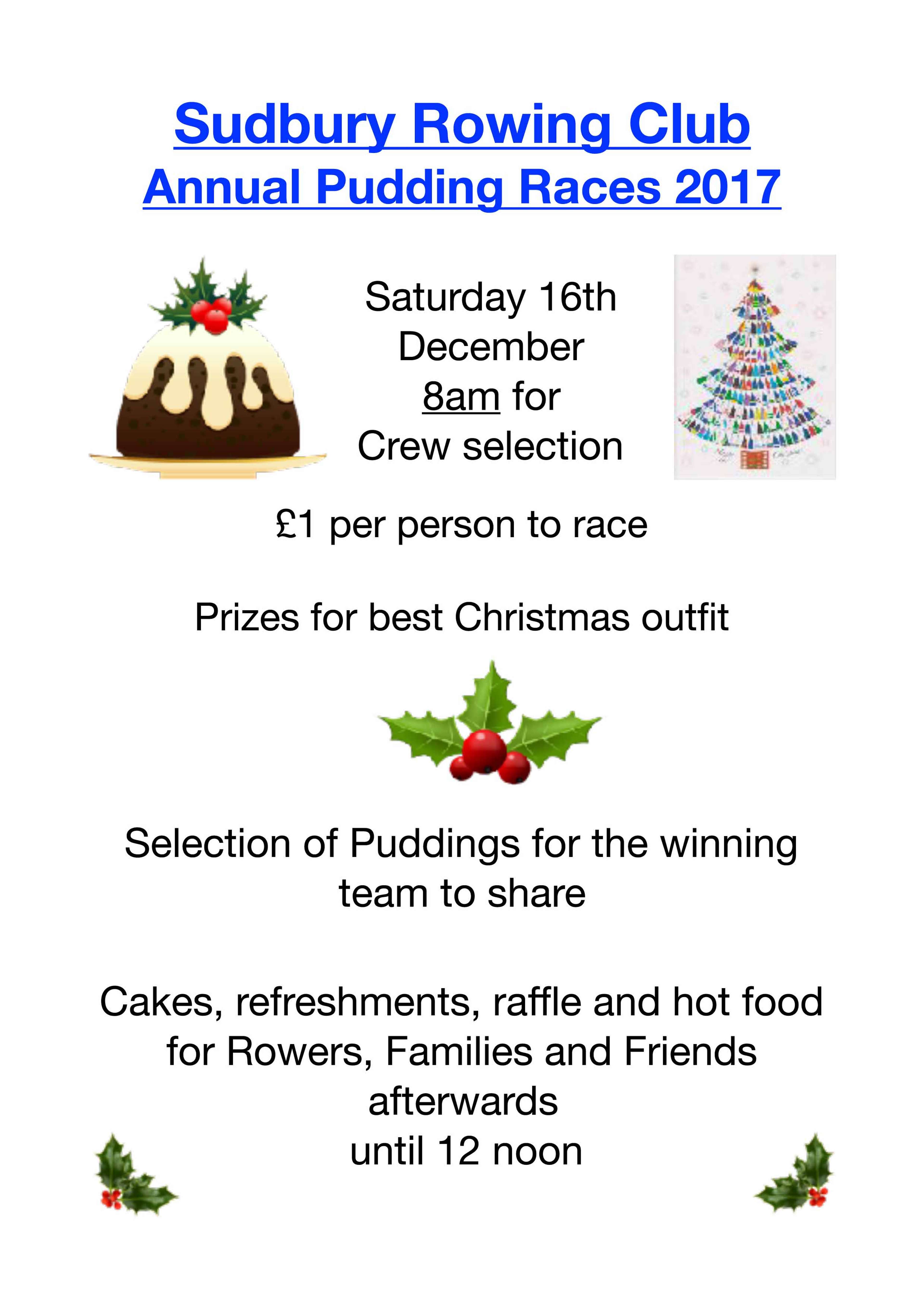 Pudding race flier. Text below.