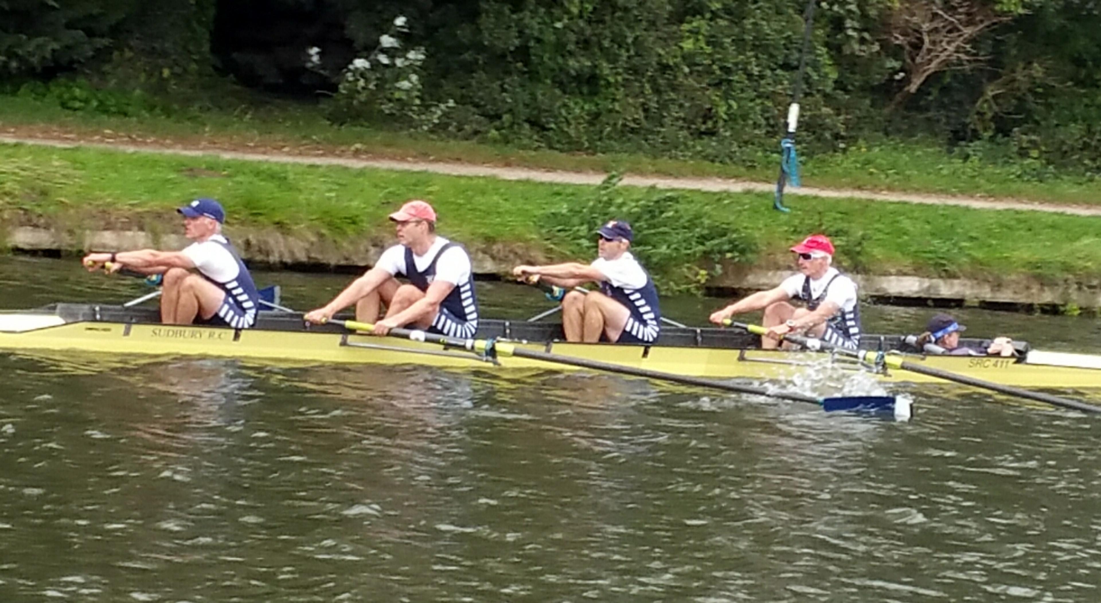 The successful men’s quad at full steam during a race.