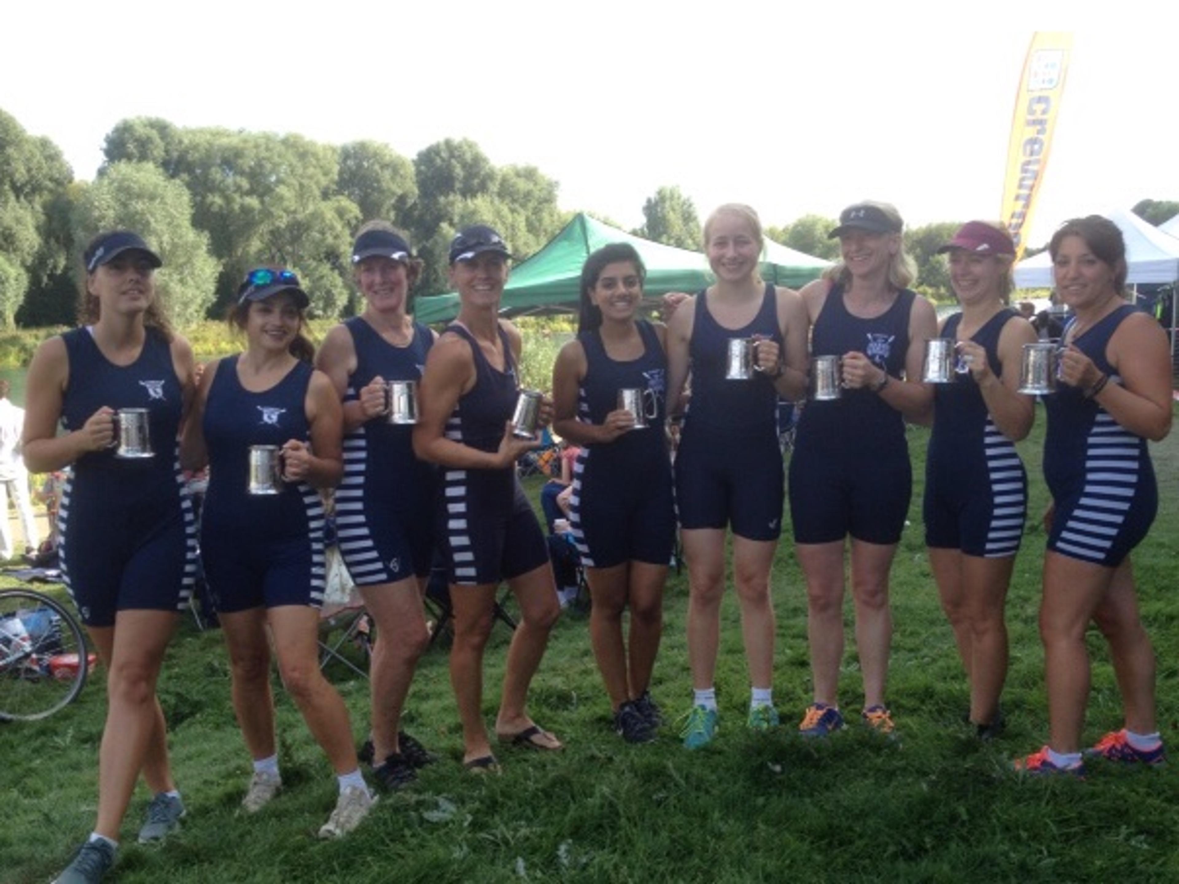 Victorious Sudbury ladies squad in Peterborough. 